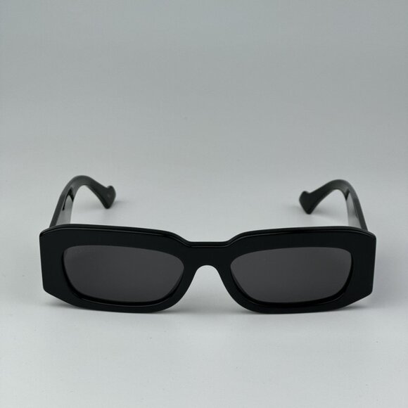 Gucci GG1426S 001 BRAND NEW Sunglasses Black Grey Unisex Rectangle main image 11